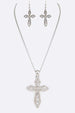 Crystal Cross Pendant Necklace Set