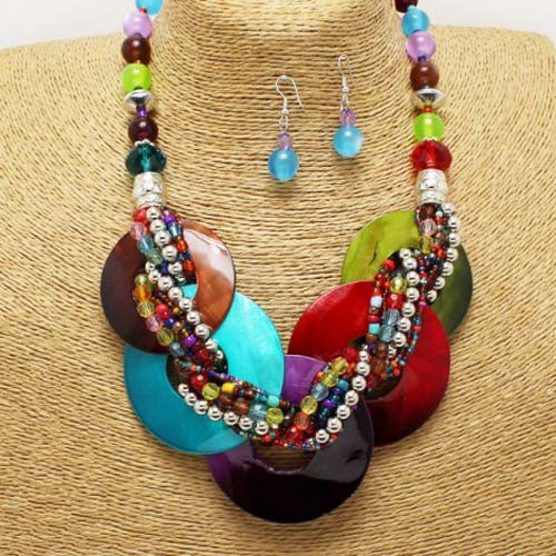 Trendy Statement Necklace Set Multi
