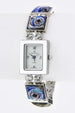 Crystal & Resin Stone Bracelet Watch Blue