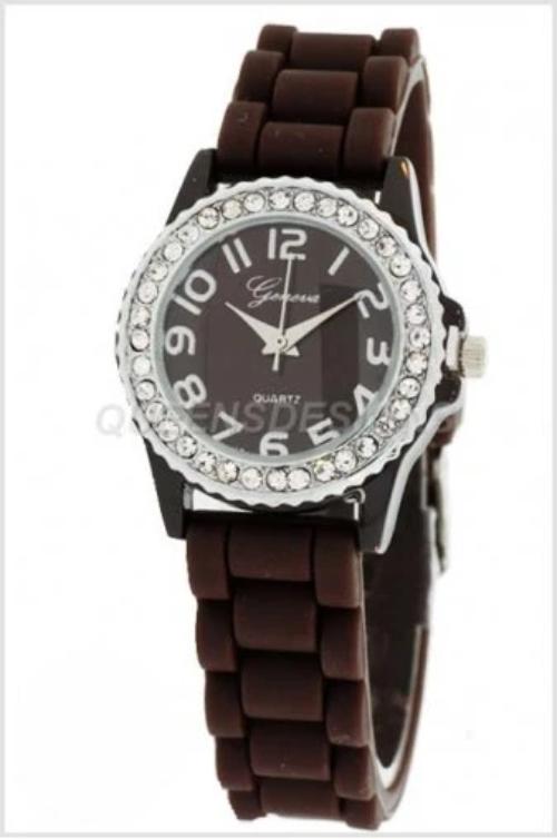 Small Silicone (Jelly) Watch Dark Brown