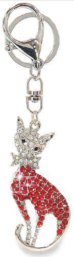 Kitty Cat Purse Charm/Key Ring Red