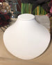 Low Profile Necklace Display Bust White Faux Leather