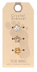 3 Piece Crystal  Flower Toe Ring Set