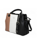 David Jones Striped Colorblock Satchel/Tote Black