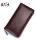 RFID Genuine Leather 36-Card Wallet Brown