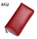 RFID Genuine Leather 36-Card Wallet Red