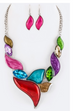 Crystals & Resin Swashes Statement Necklace Set