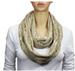 Floral Infinity Lace Scarf Beige