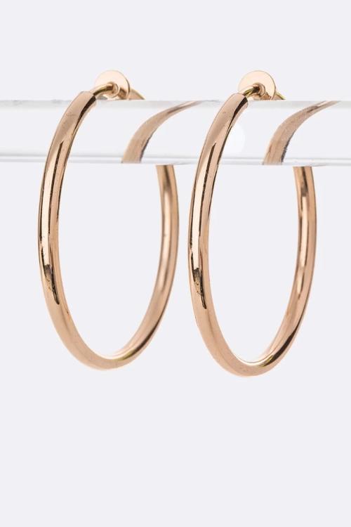 Clip On Iconic Hoop Earrings Gold