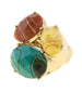 Three Clustered Oval Faux Stone Stretch Ring