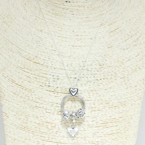 Antique Silver Pendent Necklace Heart