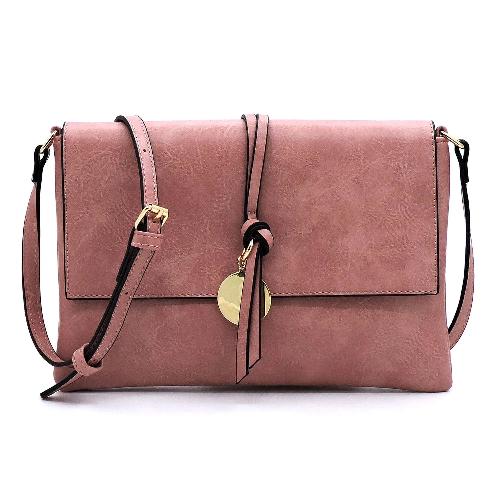 Flap Over Crossbody/Clutch Rose Pink