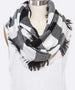Raw Edge Plaid Pattern Infinity Scarf Assorted Colors
