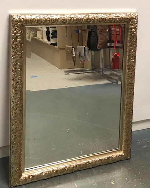 Ornate Embossed Silver/Gold Tone Framed Mirror