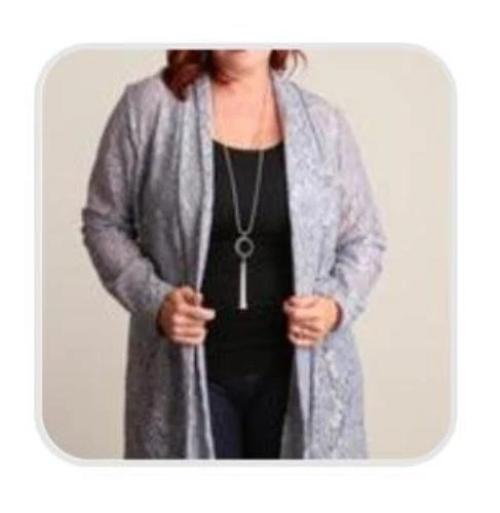 Silver Crochet Cardigan - Plus Size