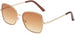 Giselle Wire-Frame Sunglasses Gold/Brown