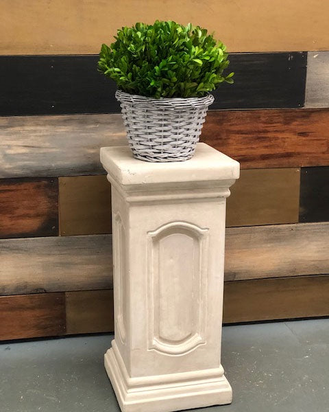 Preserved Boxwood in Grey Wicker Basket