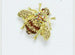 Rhinestone Bee Brooch Gold