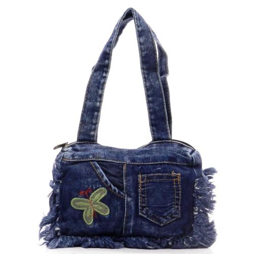 Washed Denim Mini Tote Butterfly