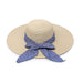 Natural Seagrass Hat w/Blue Ribbon Tan