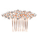 Crystal Clusters Hair Comb Rose Gold